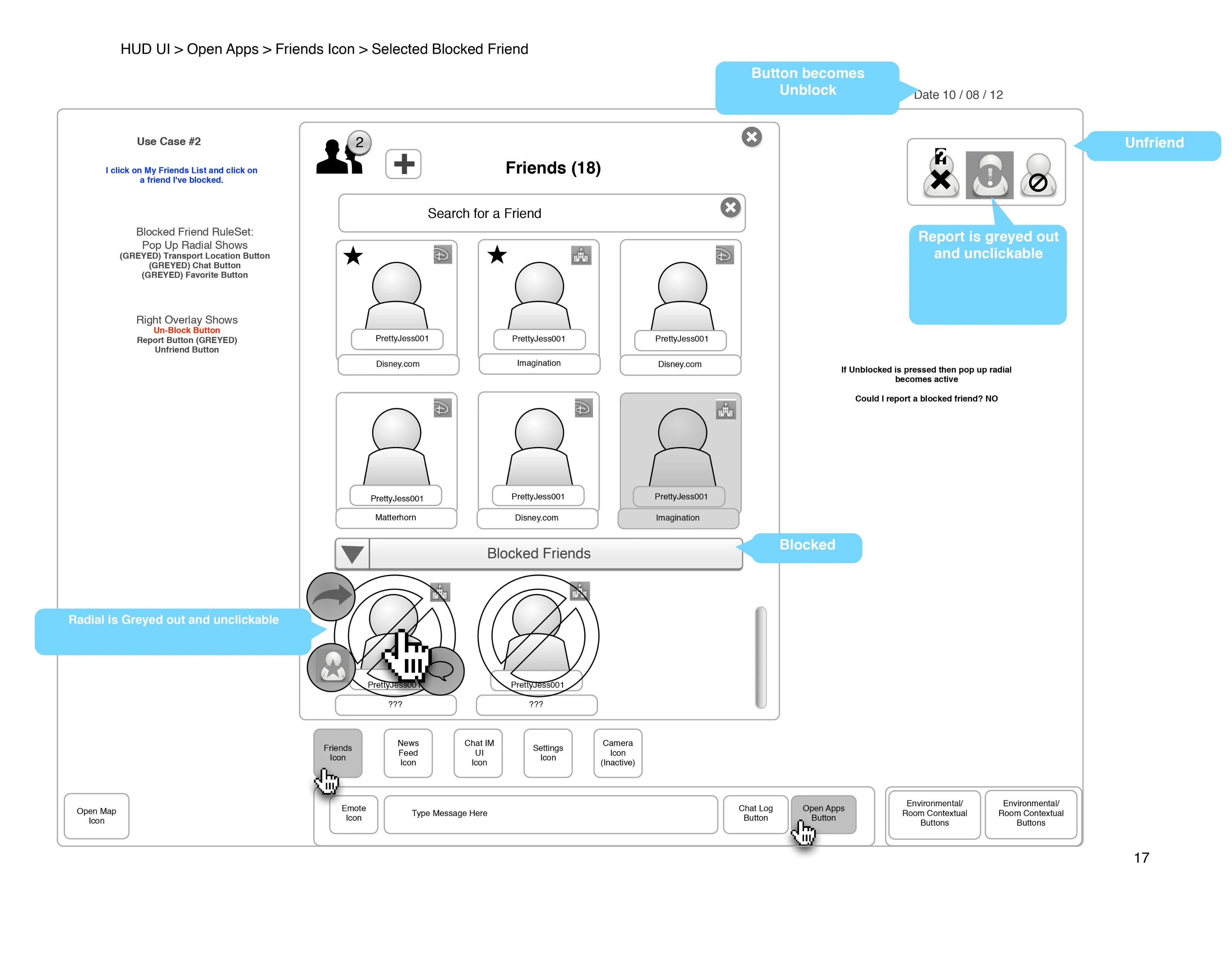 Hover and touch states wireframe